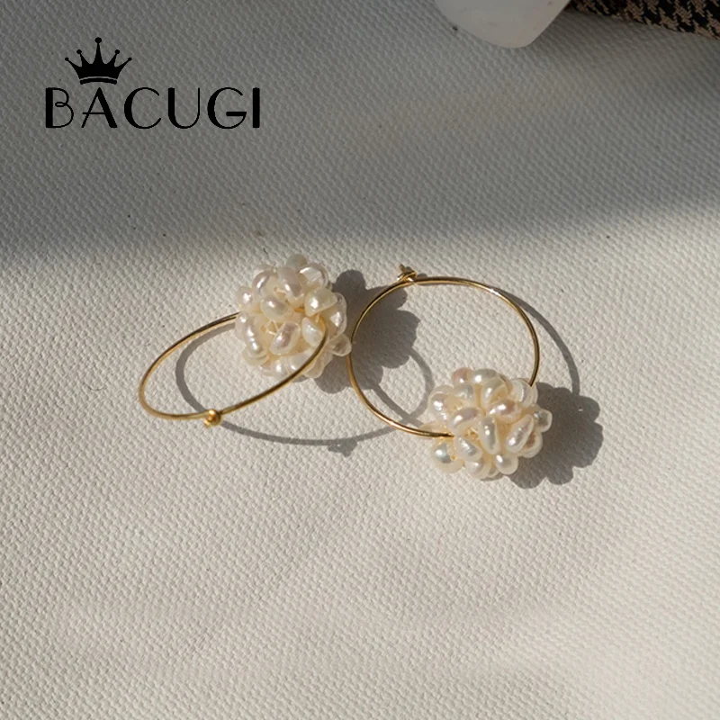 

2019 new 100% genuine Natural drop earrings fine jewelry for Women 14KGF pearl ball earrings gifts