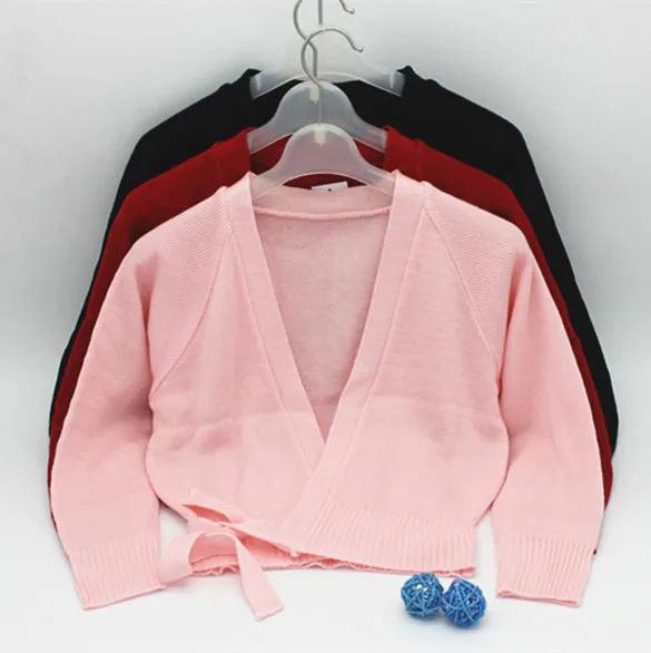 Детский балетный костюм с длинными рукавами пальто свитер Весенняя вязаная