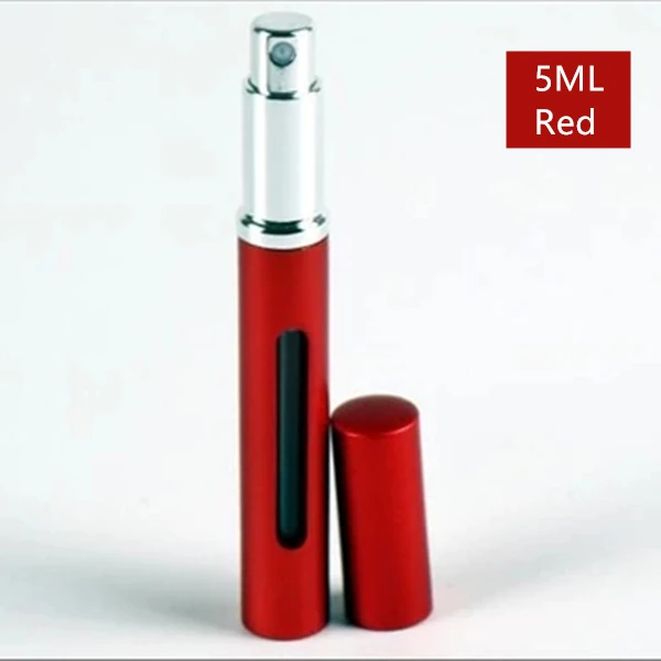 red 1 шт 5 мл многоразове Атомайзеры Духи форсунки Бутылка Путешествия Портативный парфюмерные флаконы с распылителем ароматизатор случае пустые косметические контейнеры - Цвет: red