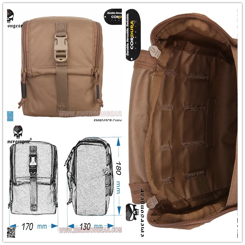 Сумка EmersonGear CP в стиле Мультикам черная тактическая поясная MOLLE военная Полезная