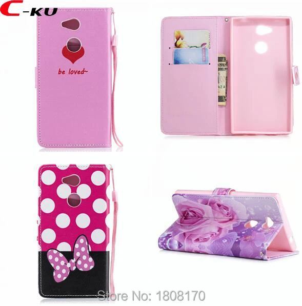 Кожаный чехол-бумажник C-ku Flower Tower для Sony Xperia L2 L1 XA1 Plus XA2 XZ1 MINI XZ2 Ultra XZ Premium 100 шт. |