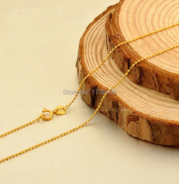 

Hot sale Yellow gold Beads Necklace chain 2g Stamp AU750