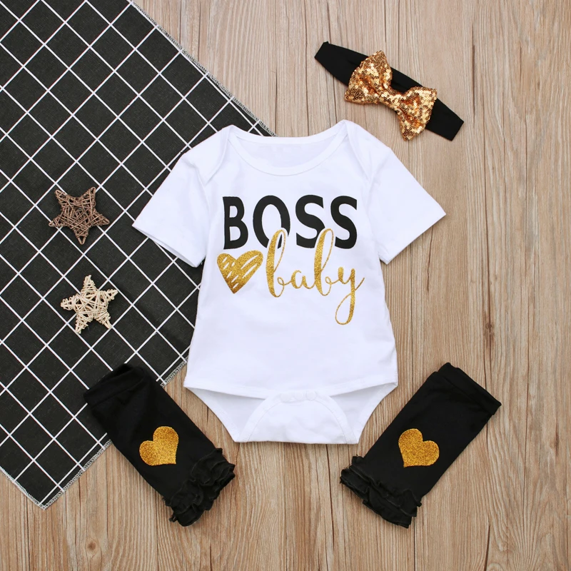 Rorychen детская Boss Костюмы Одежда для новорожденных и маленьких девочек боди +
