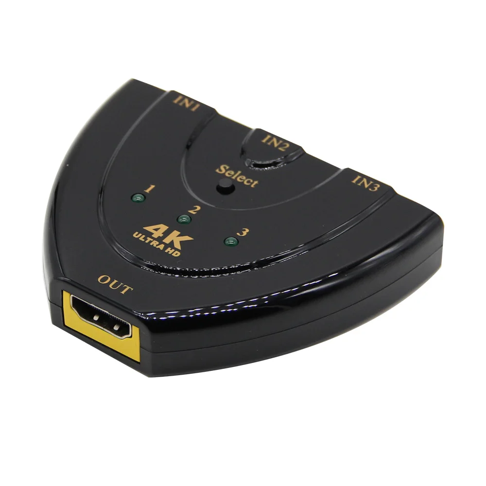 4K * 2K 3 Порты и разъёмы совместимому с HDMI коммутатор 3D мини-Разделитель