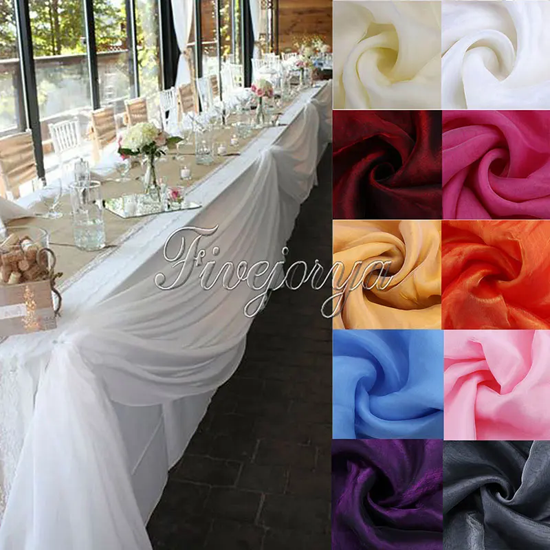 

10M x 1.4M Top Table Swags Sheer Organza Swag Fabric Wedding Party Bow Decorations DIY