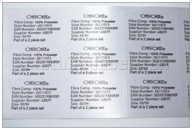 

custom satin clothing sticker, adhesive sticker with products description