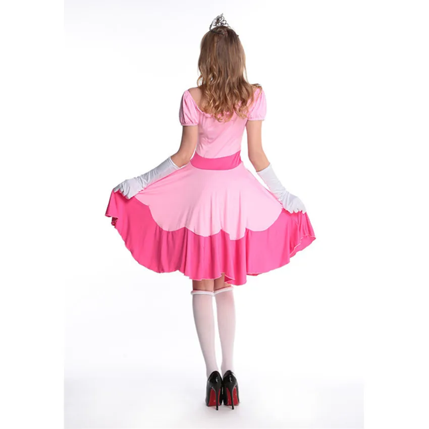 Abbille Quality carnival Fancy Halloween sexy Costumes Womens Princess peach super Mario Costume Maid Dress Cosplay Women 2017 |