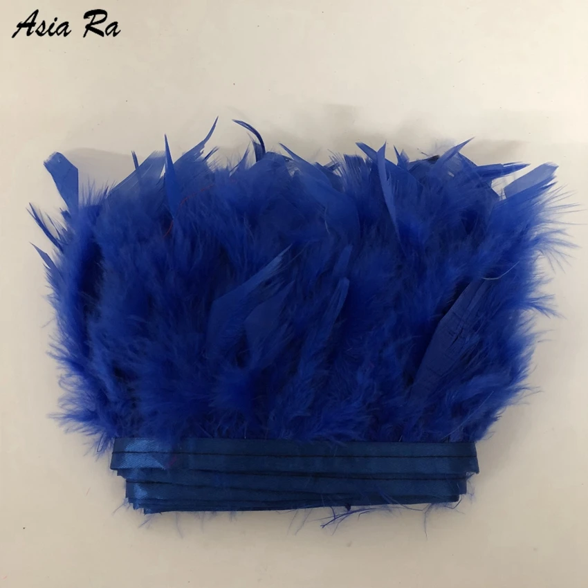 5 метров Королевский Синий Цвет Окрашенные настоящие натуральные турецкие перья
