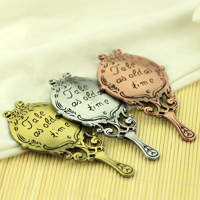 2017 Красота и чудовище зеркало Цепочки ожерелья сказка стара как ручной печатью