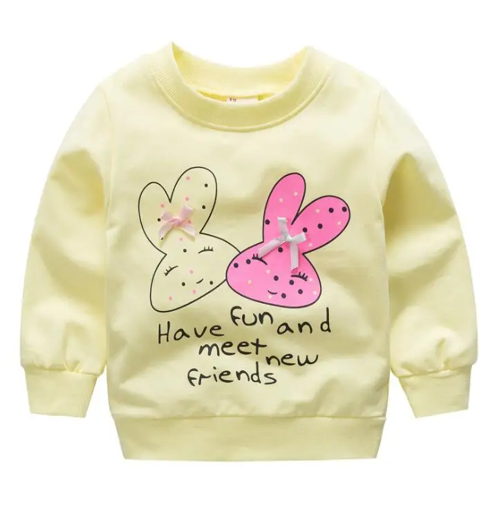 Rabbit--yellow 1 шт.; одежда для малышей; свитера для мальчиков и девочек; мягкий хлопковый топ для малышей; свитер с рисунком; детский пуловер; сезон весна-осень; детская верхняя одежда - Цвет: Rabbit--yellow