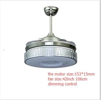 the high quality 42inch 108cm dimming remote control living room ceiling fan lamp dining room fan 110 240v