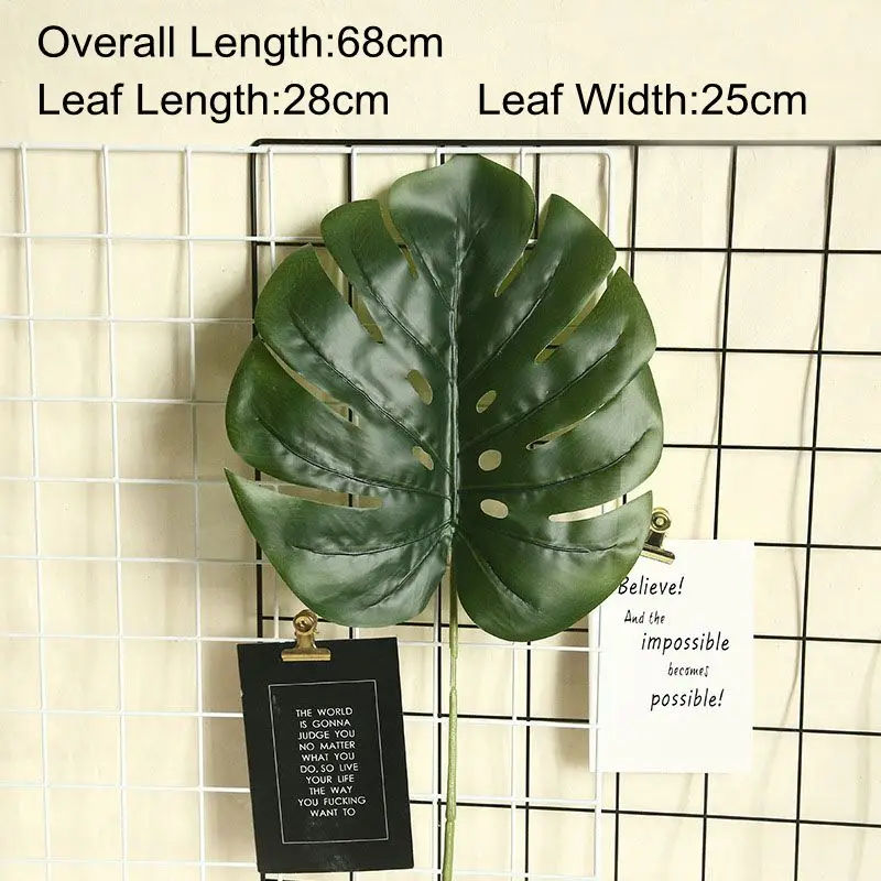 Большие искусственные зеленые растения листья домашний сад украшения поддельные растения фотография Фон листья монстеры - Цвет: Dark Green Large