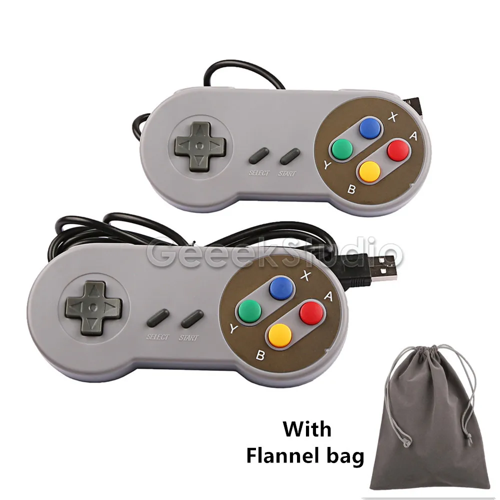 2 шт./лот! Игровой контроллер USB SNES джойстик с фланелевой сумкой для ПК Raspberry Pi 3 Model B