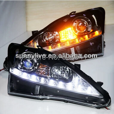 

for Lexus IS250 LED Head Lamps with Projector Lens 2006-2010 Silver Reflector