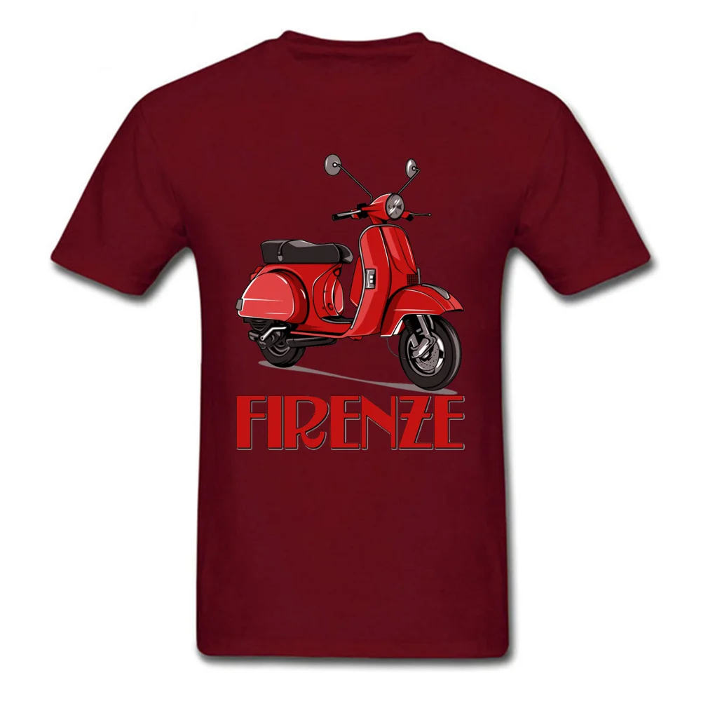 Firenze Piaggio Vespa Motor Италия Красная белая футболка высокое качество хлопок удобные