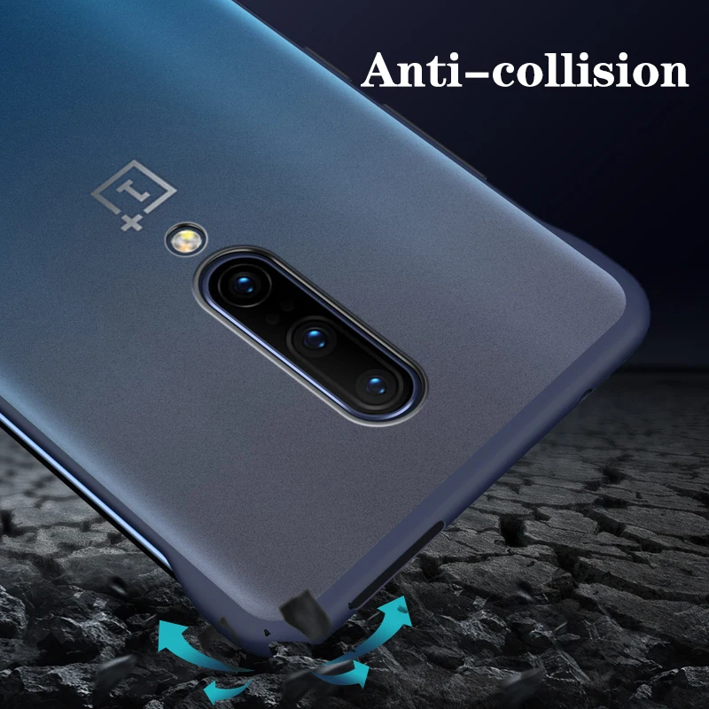 For OnePlus 7T Pro Case Transparent Matte hard Shockproof Back Cover 7 Phone Coque |