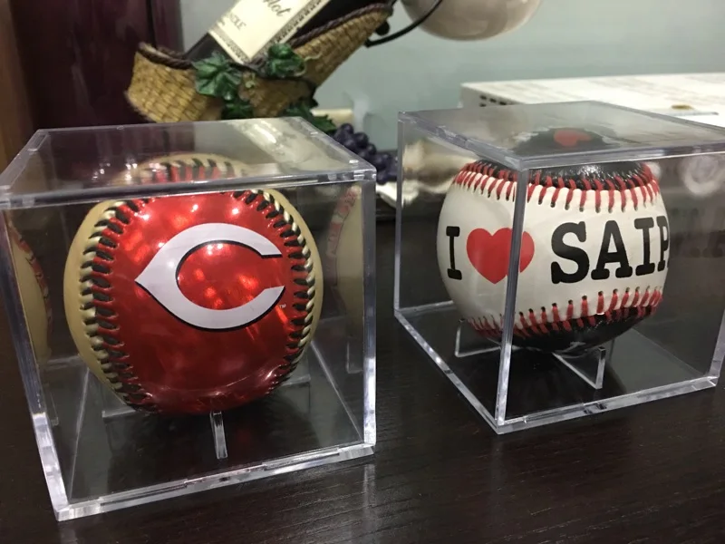 Акриловая бейсбольная коробка 8 см соответствующий дисплей прозрачный чехол для