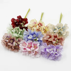 6 шт. шелковая искусственная Цветочная труба для свадьбы, аксессуары для украшения дома, венок сделай сам, скрапбукинг, Подарочная коробка, Крафт, искусственный цветок