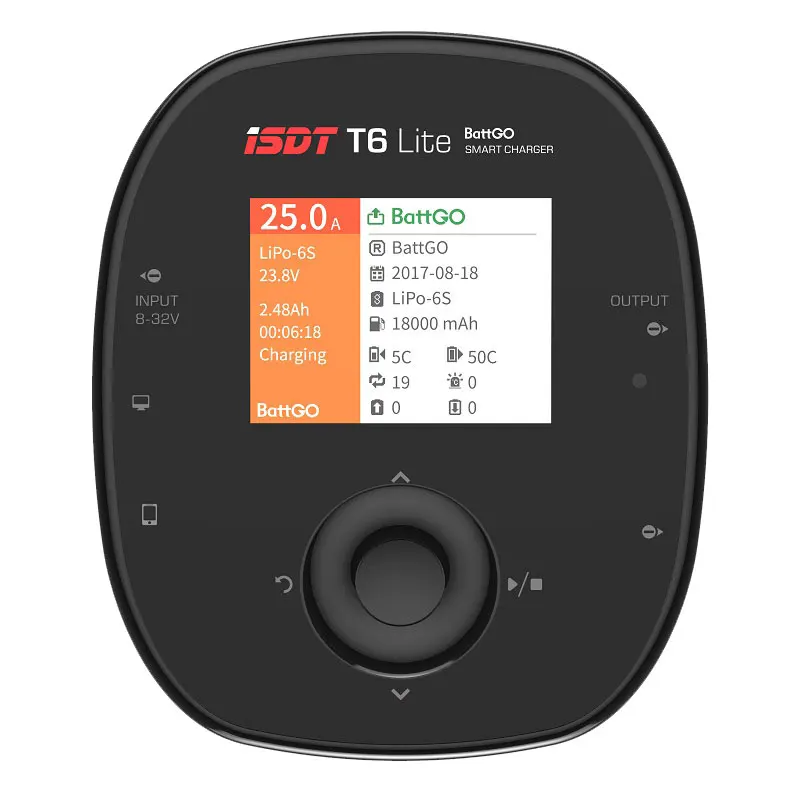 ISDT T6 LITE BattGo 600 Вт 30A Smart Battery Balance Balancing Charger для 2 6S Lipo Charging For RC Models Drone|Детали и