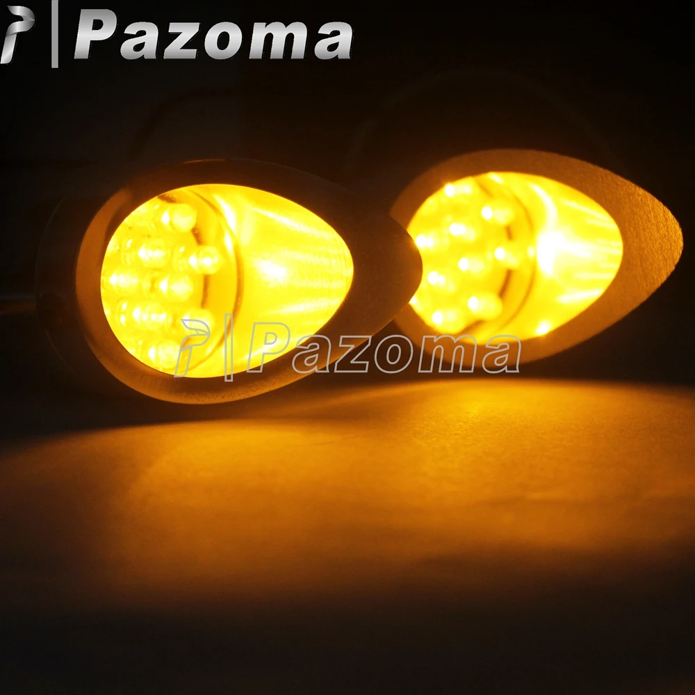 Светодиодный фонарь для мотоцикла серебристый алюминиевый Янтарный указателей