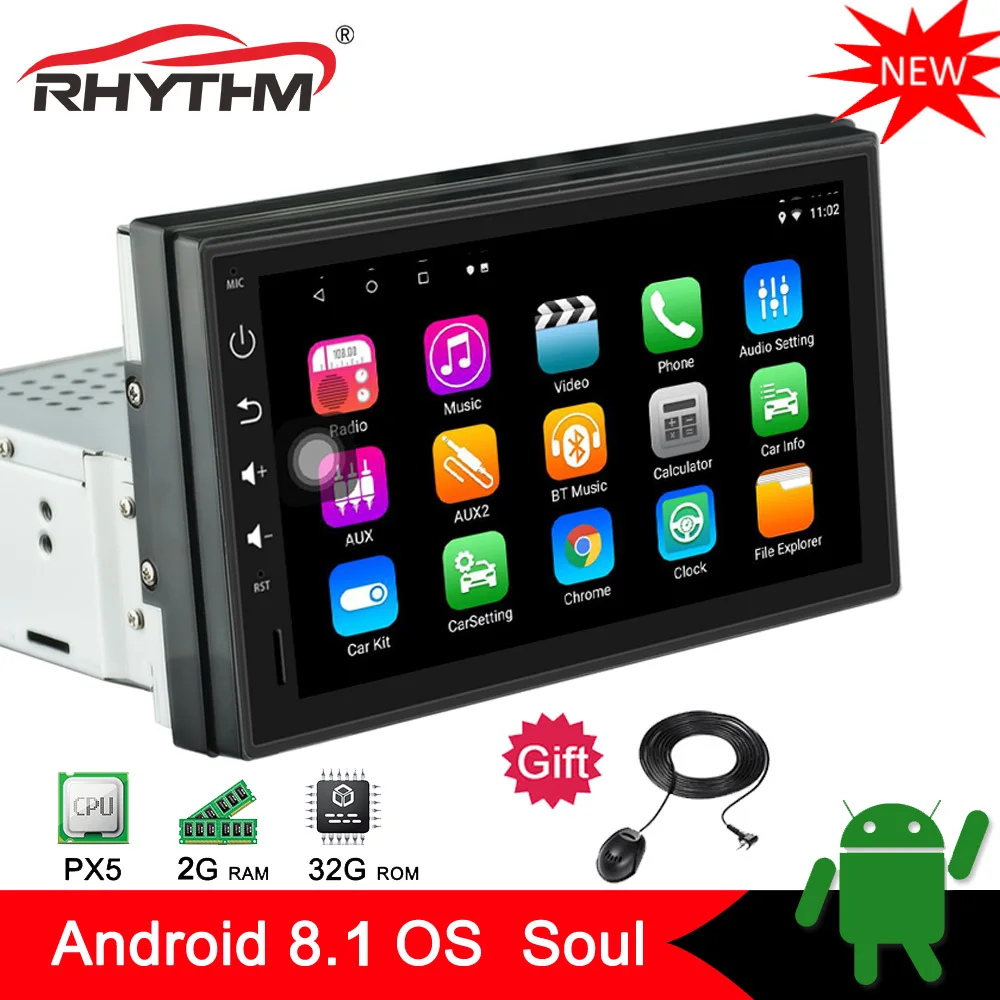 Автомагнитола 1DIN 2 + 32 ГБ Android 2019 Восьмиядерный 7 &quotэкран стерео GPS Bluetooth 8 1 P аудио