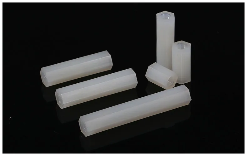 

50 шт. M2 M2 x 6 6 мм Новинка Бесплатная доставка белый нейлон с шестигранным противостоянием прокладка Женская длина 6 мм пластик