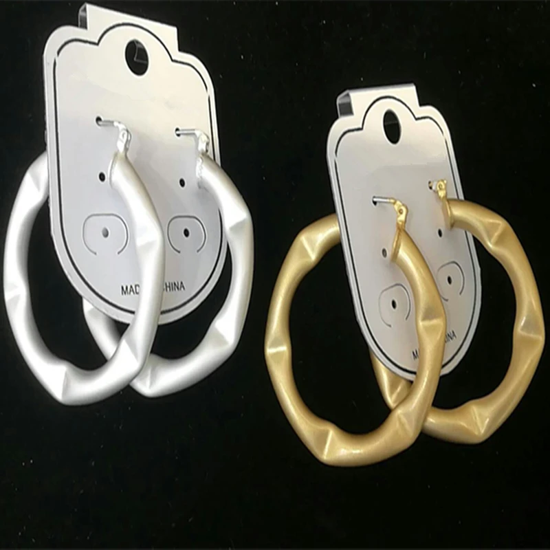 Новые модные ювелирные изделия элегантные серьги-кольца золотого цвета сережки