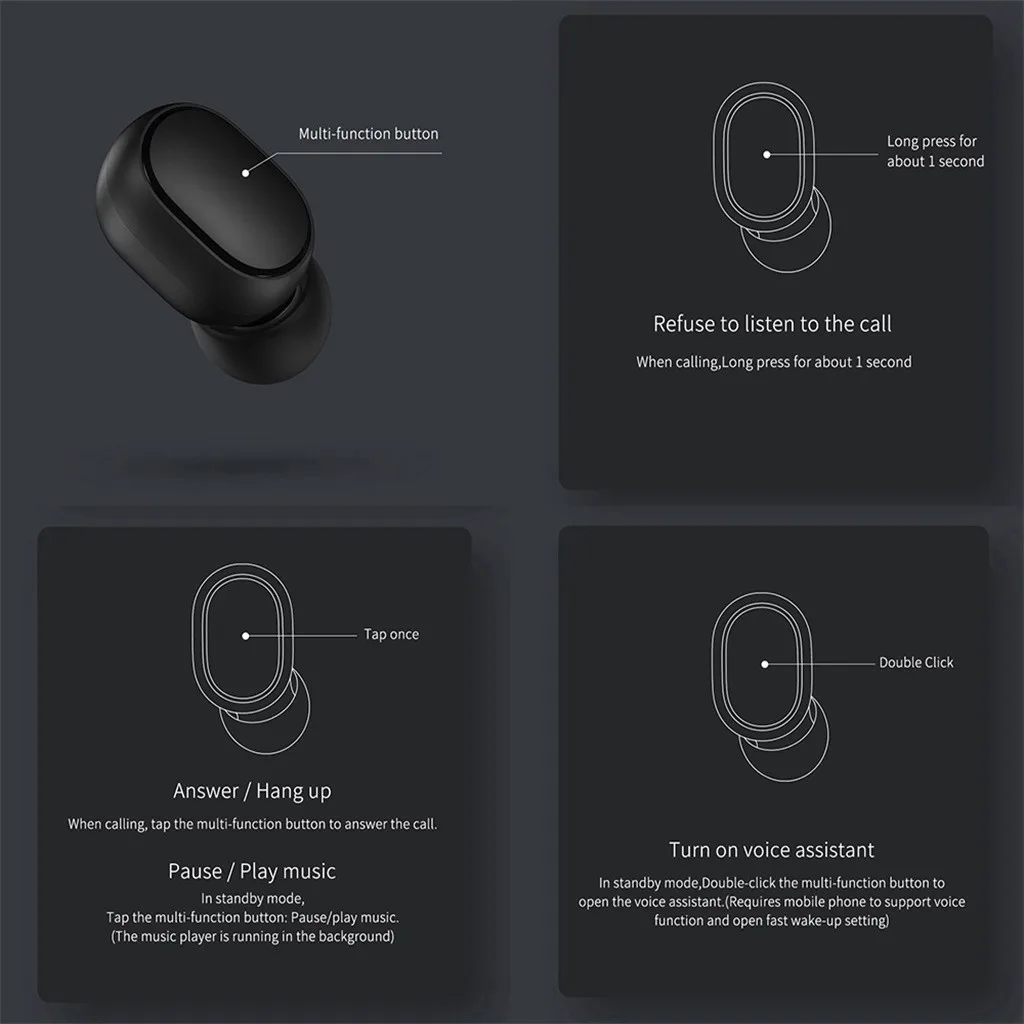 iaomi Redmi Airdots TWS Bluetooth наушники стерео бас Bluetooth 5,0 Eeadphones с микрофоном Handsfree Наушники управление AI