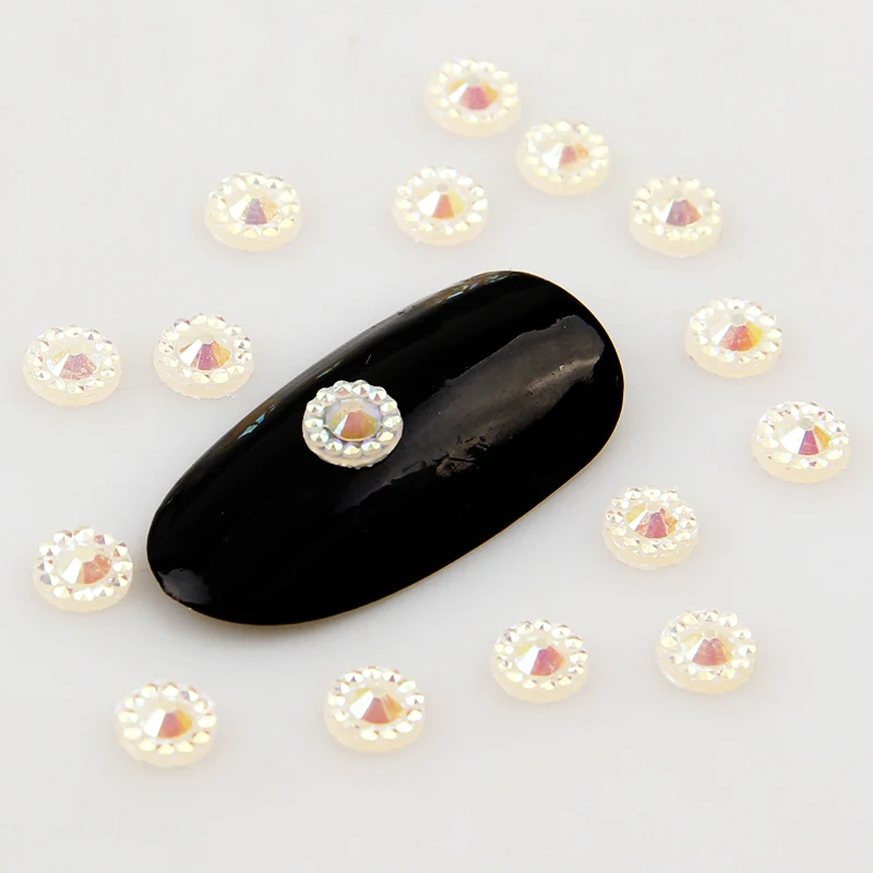 Mix AB Color 4-6mm Resin Round Nail Art Rhineston DIY Decoration Wedding Dress | Дом и сад