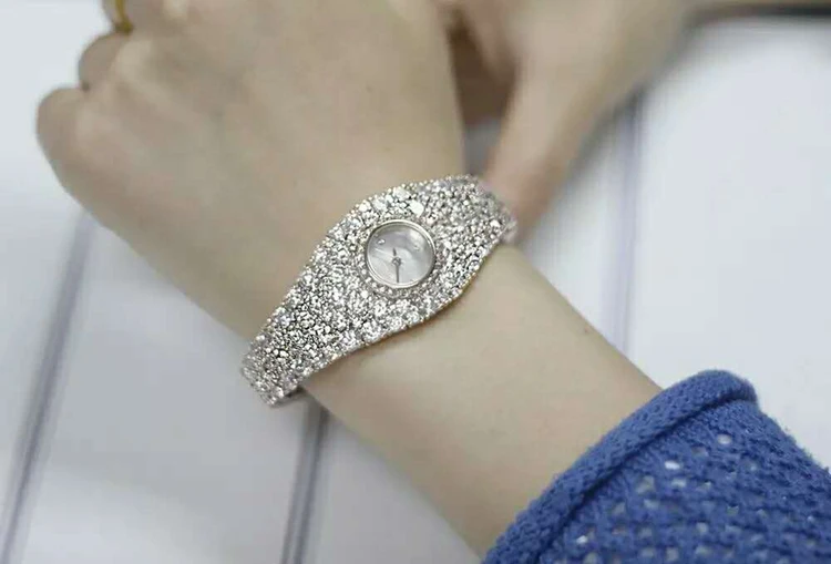 Женские часы с кристаллами F8016 экстравагантные элегантные для вечеринок под