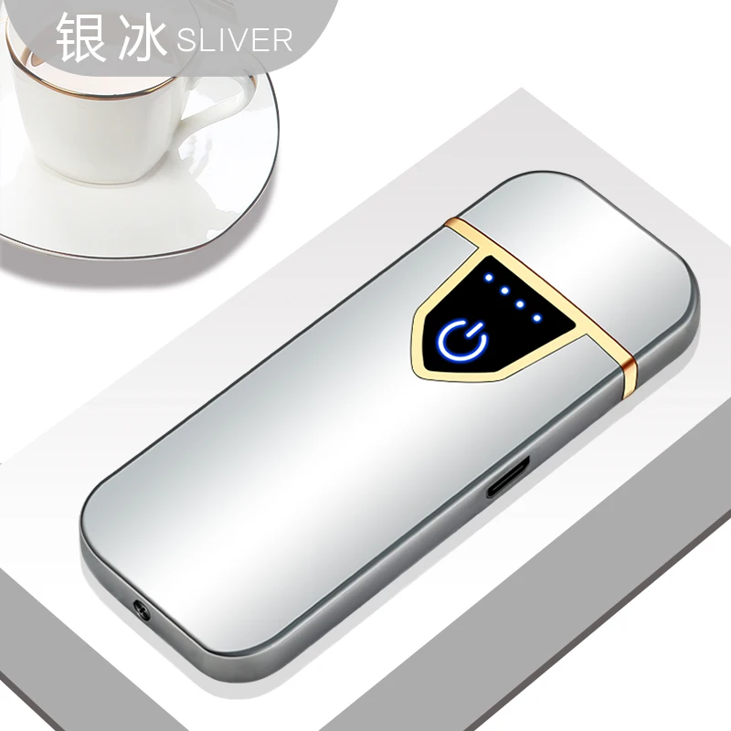 USB Charging Lighter Touch Sensing Windproof Electronic Ultra-Thin Electric Heating Wire Cigarette Lighter Environmental Protect