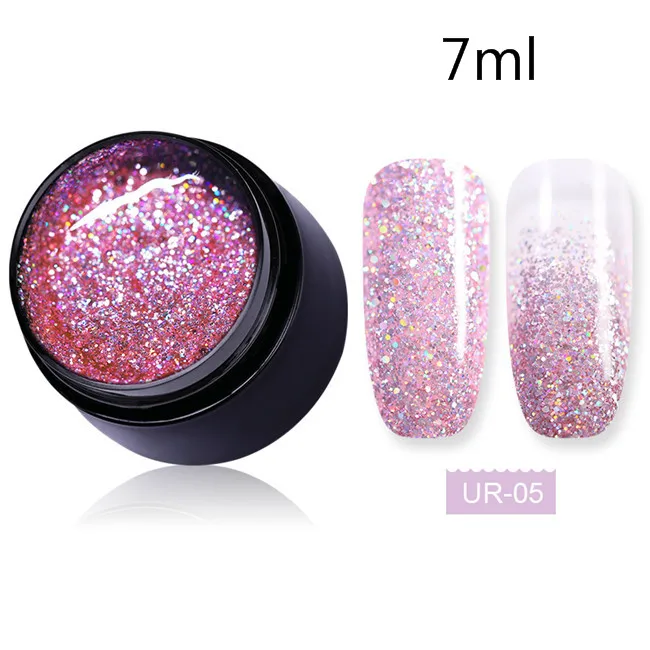 7ml color 5 Ur Sugar 7,5 мл голографический Блестящий Гель-лак для ногтей розовый золотой и серебряный цвета Блестящие Блестки гель замочить УФ-гель для дизайна ногтей лак - Цвет: 7ml color 5