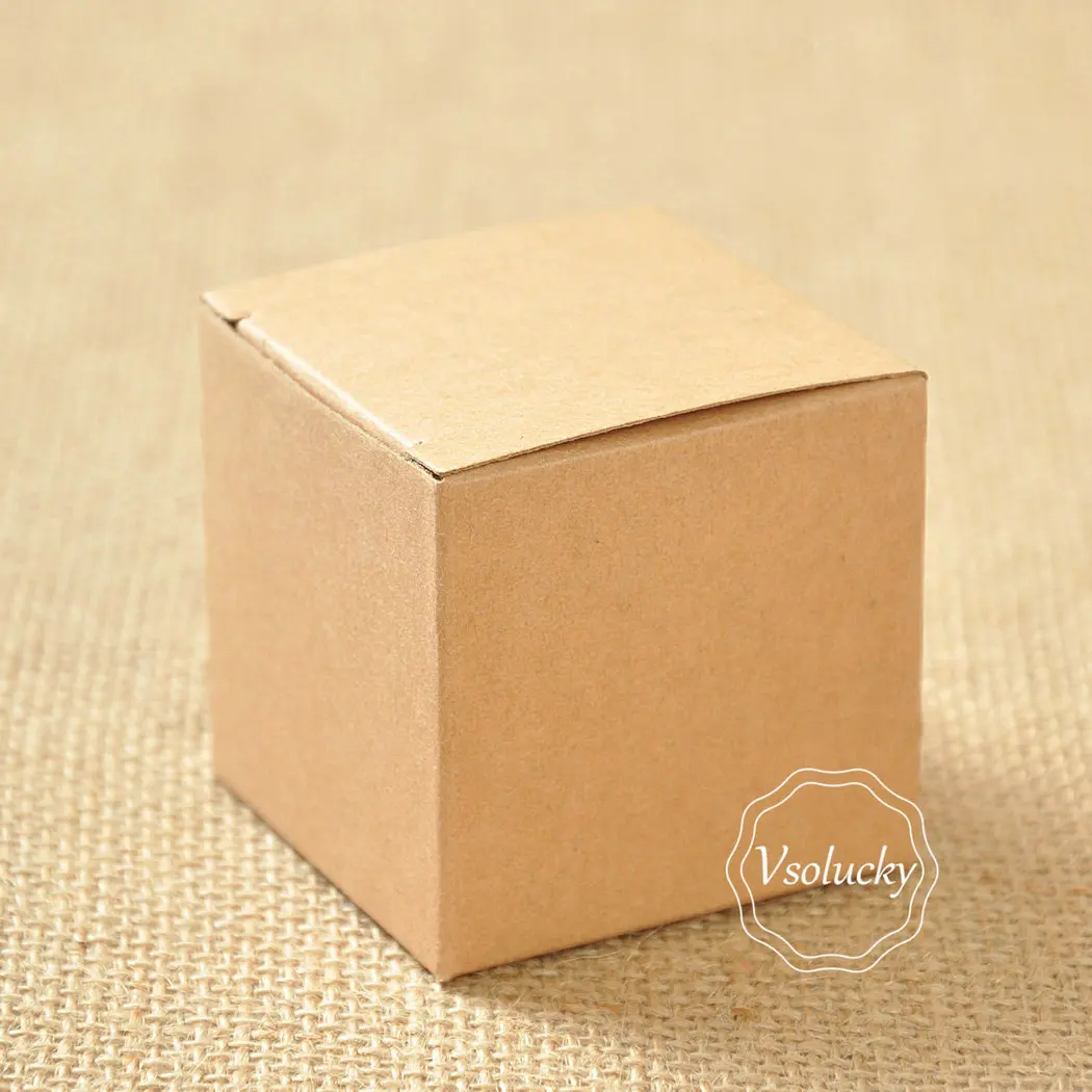 10 шт. квадратная крафт бумажная коробка с джутовым галстуком подарочные