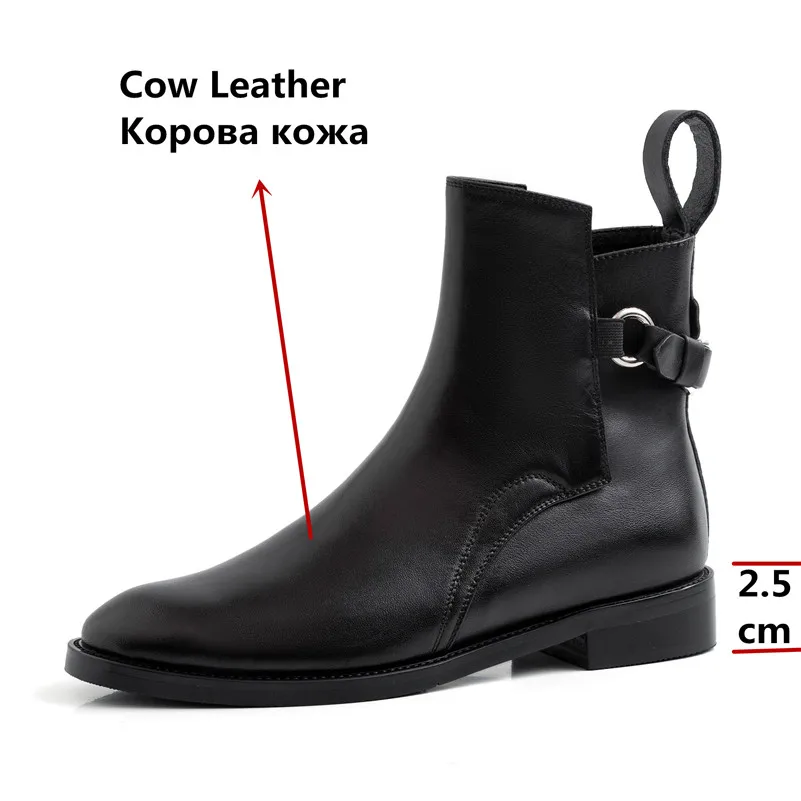 FEDONAS/Коллекция года; сезон весна-осень; Брендовые женские ботильоны с круглым носком на низком каблуке; высококачественные ботинки «Челси» из натуральной кожи; обувь для вечеринок