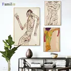 Эгон шиеле абстрактный цвет тела очерчивание Эскиз Холст Искусство Печать постер Настенная картина для гостиной домашний декор