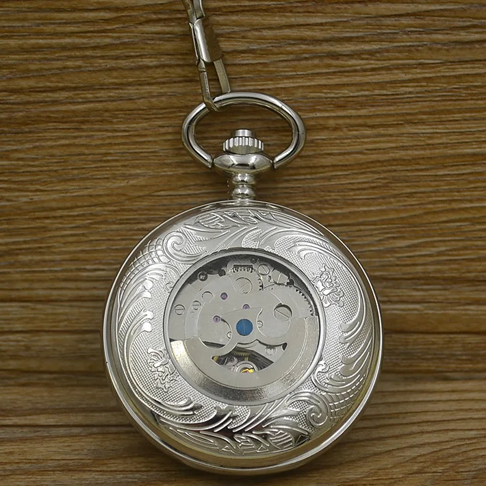 Оптовая продажа модные автоматические механические карманные часы с