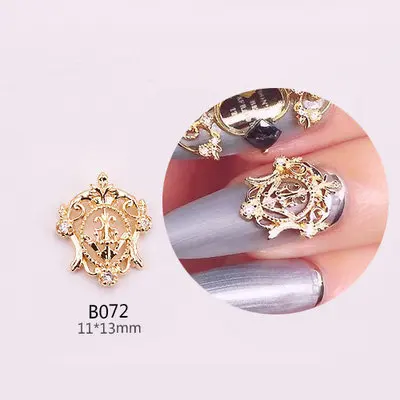 B072 5 шт./партия, сплав, циркон, украшение для ногтей, роскошный циркон, горный хрусталь, крест/щит/крыло, украшения для ногтей, верхний уровень, длинный ноготь, талисманы - Цвет: B072