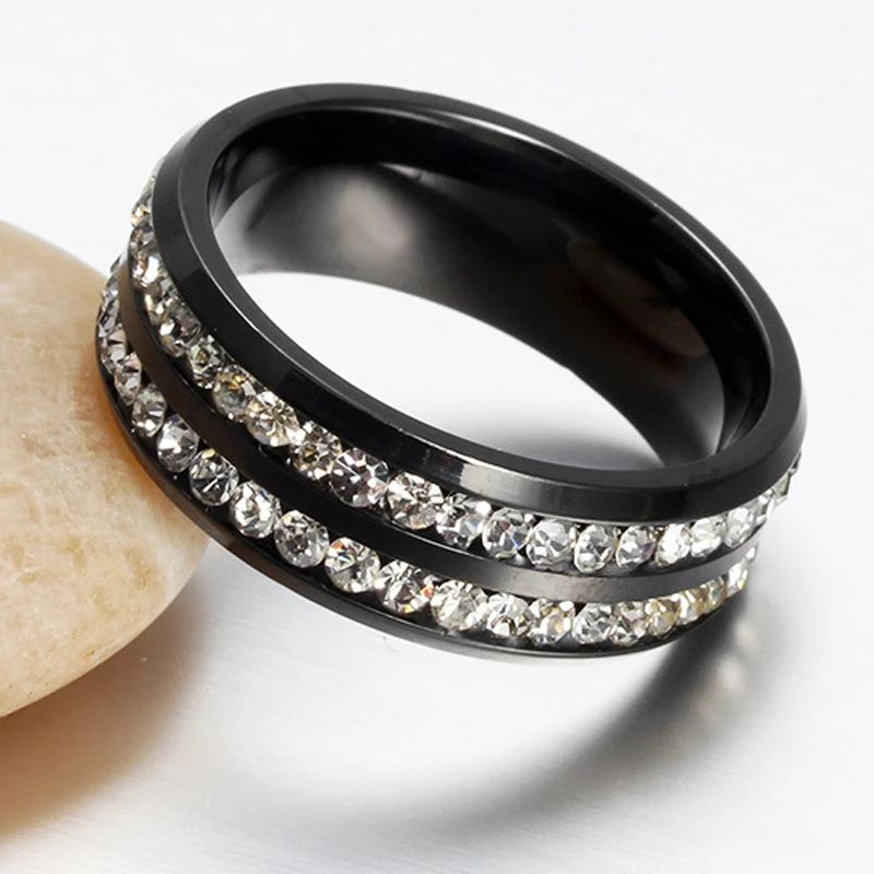 Мужской и женский набор из высокополированного титанового кольца 8 мм