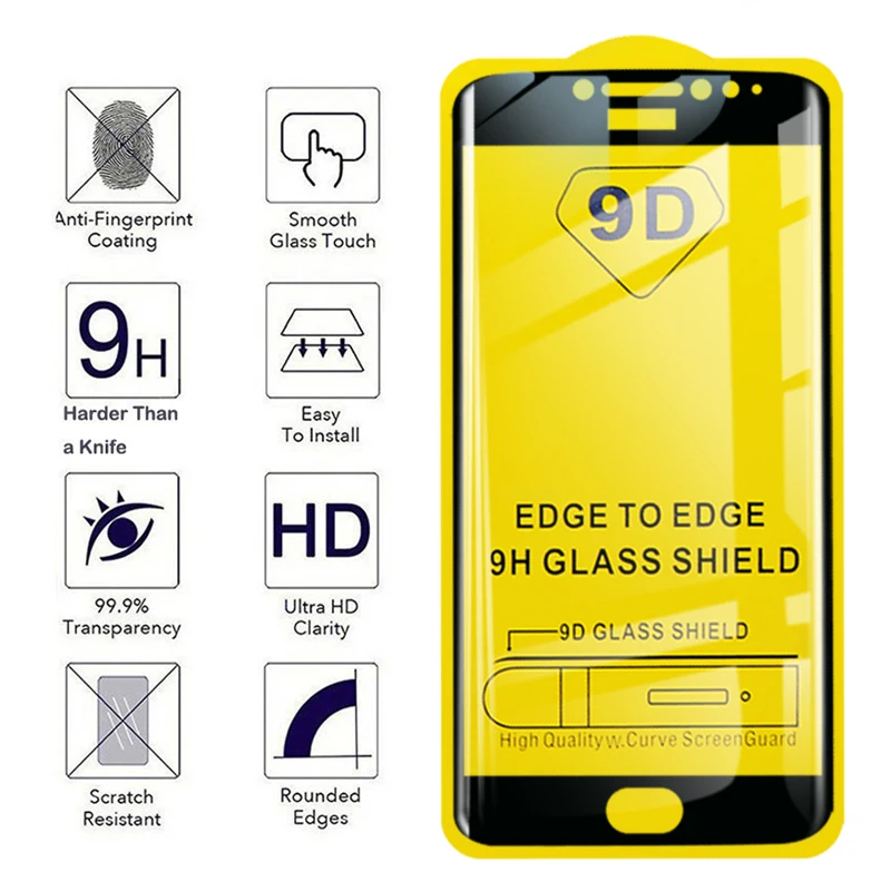 9D полное покрытие закаленное стекло для Moto G6 G7 Power G5 Plus E5 Play Motorola защита экрана