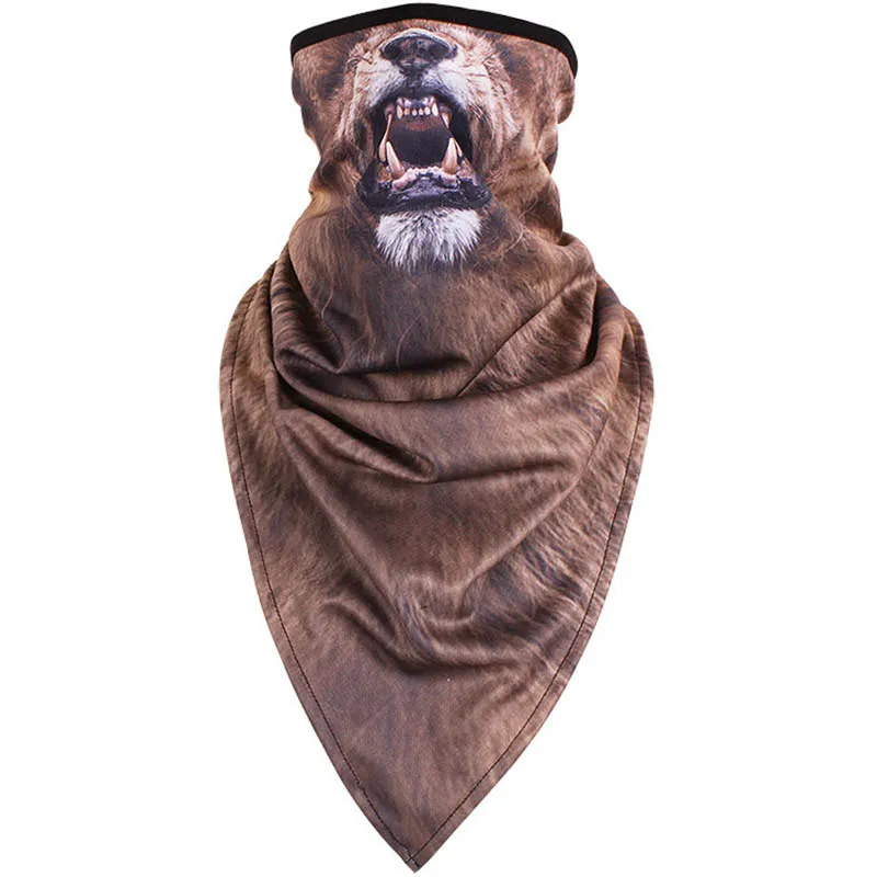 lion Балаклава с 3d-изображением льва и животного, шарф для велосипеда, сноуборда, акулы, вечерние, зимние, теплые, для животных, маска для лица, Skullies - Цвет: lion