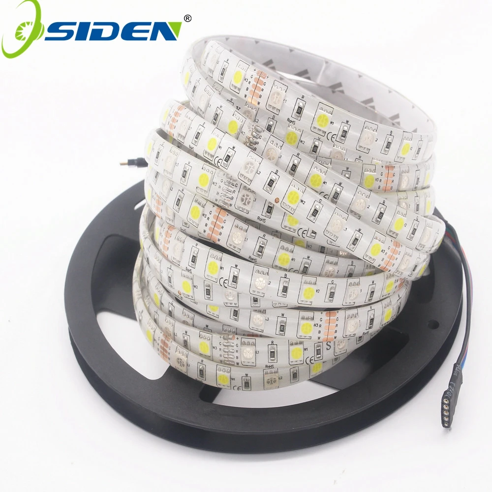 Светодиодные ленты светильник 5050 RGBW/RGBWW DC12V 60 Светодиодный/m IP20 IP65 RGB теплый белый гибкий светодиодный светильник 5 м/лот лучше, чем Smd3528 5630 5730
