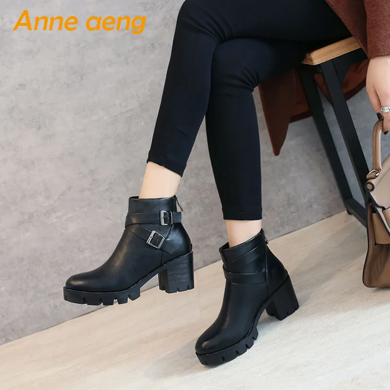 2019 г. Новые зимние женские ботильоны пикантная Женская Теплые мотоциклетные