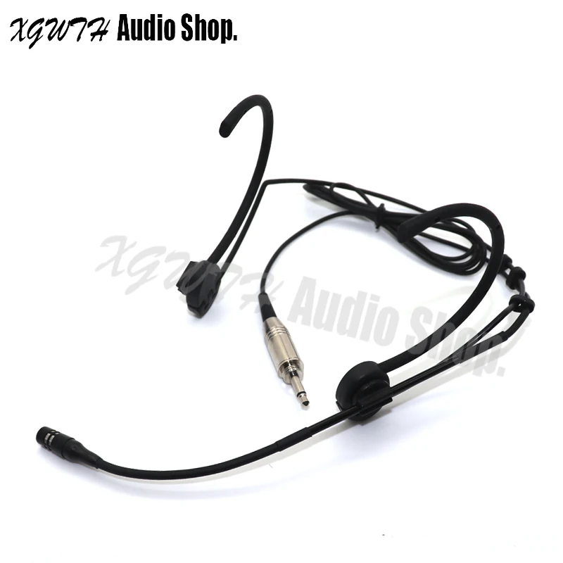 3.5mm Male Screw Thread Plug Foldable Dual Earhook Headworn Headset Microphone Mic For FM Karaoke Wireless Bodypack Transmitter