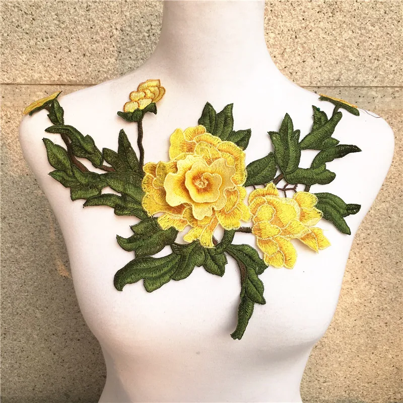 1 шт. Вышитый цветочный воротник розы|collar sewing|applique collarpatches embroidered flowers |