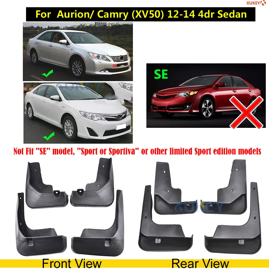 12-14 camry 4dr Набор автомобиля Брызговики для Toyota Camry Aurion XV30/40/50 Corolla Altis Yaris Vitz Vios Limo Брызговики - Цвет: 12-14 camry 4dr