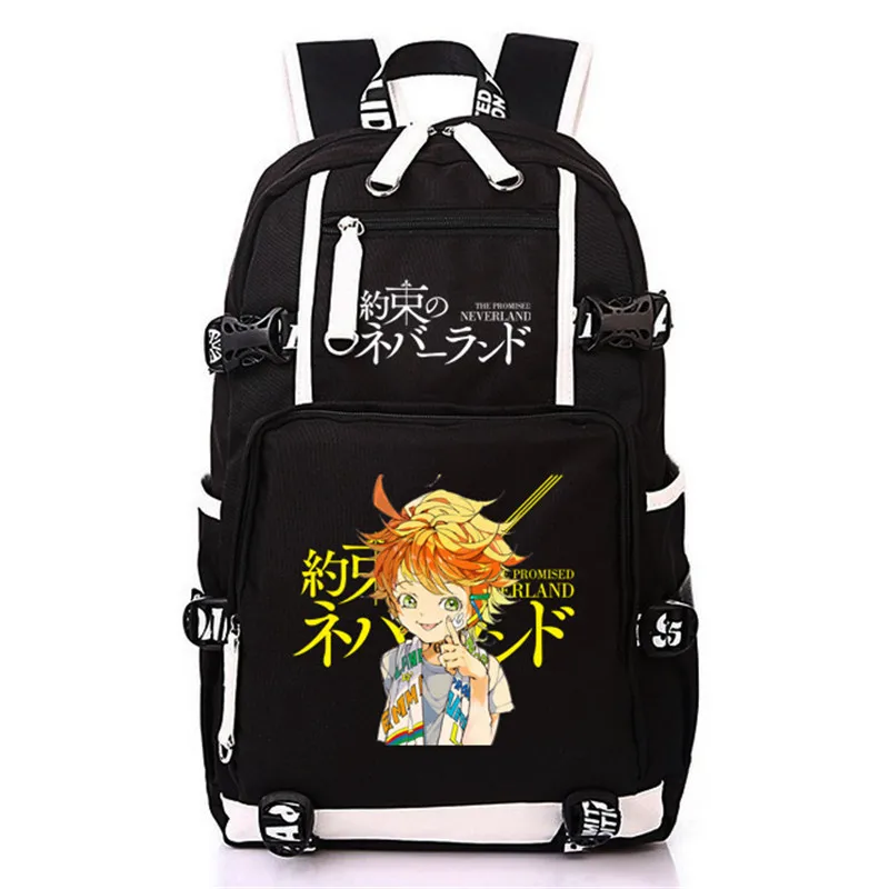Japanse аниме обещанный Neverland печати рюкзак мультфильм ноутбук рюкзак холст путешествия рюкзак косплей рюкзак Rugzak