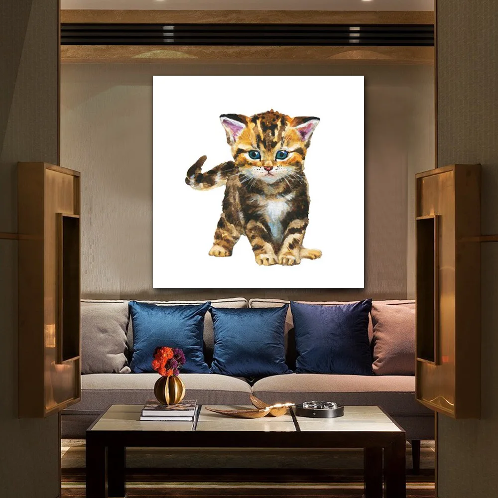 Украшение 1 шт. HD холст картина для гостиной акварель Tabby Британский Короткий
