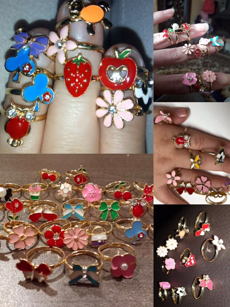 1 шт./2 шт./10 шт. набор регулируемых колец в виде цветка|Кольца| |