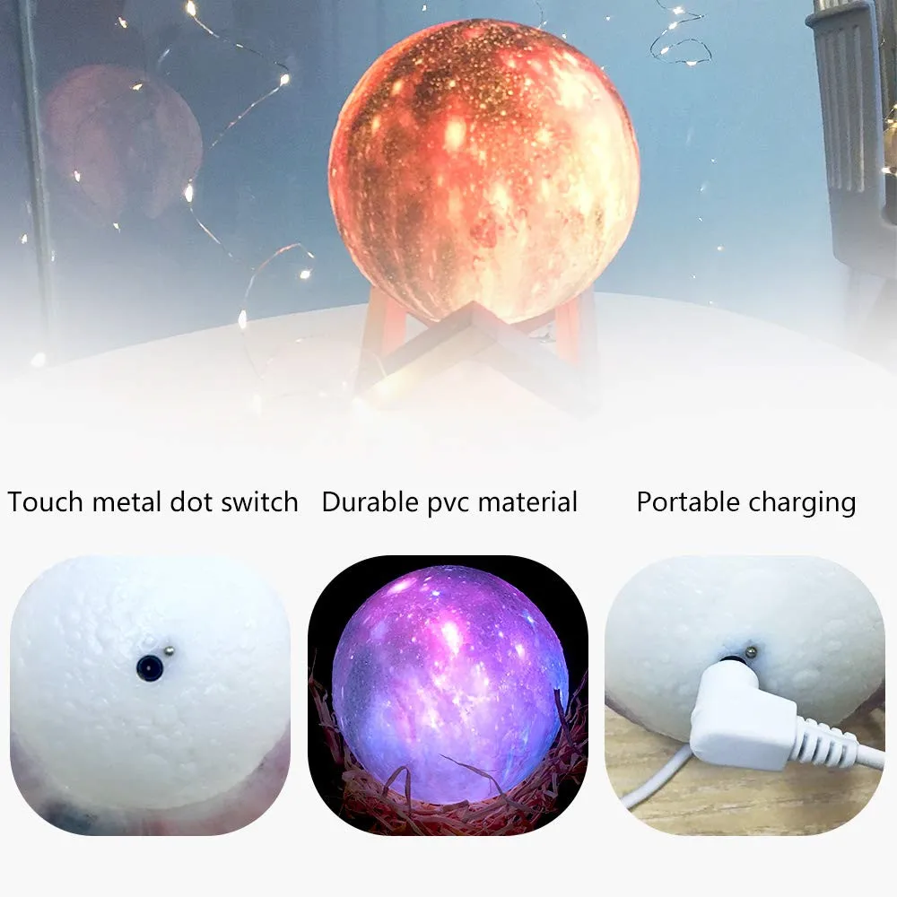 3D печать луна лампа Луна свет дети ночник 16 цветов изменить сенсорный и пульт