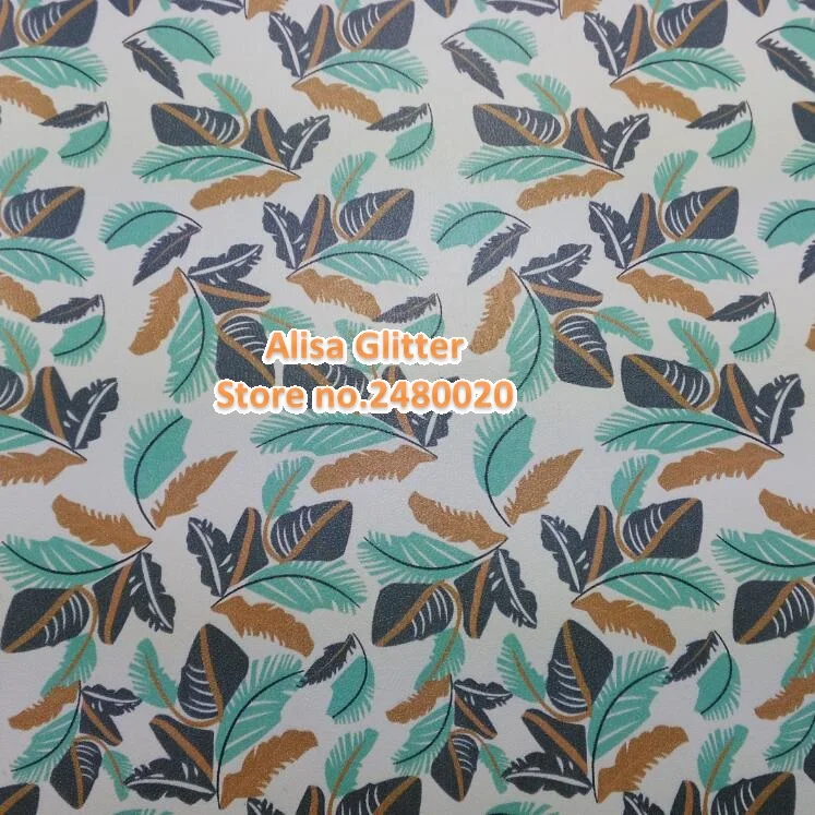 2 шт. 21x29 см искусственная кожа ткань с принтом листья для банта DIY обои GM079|faux leather